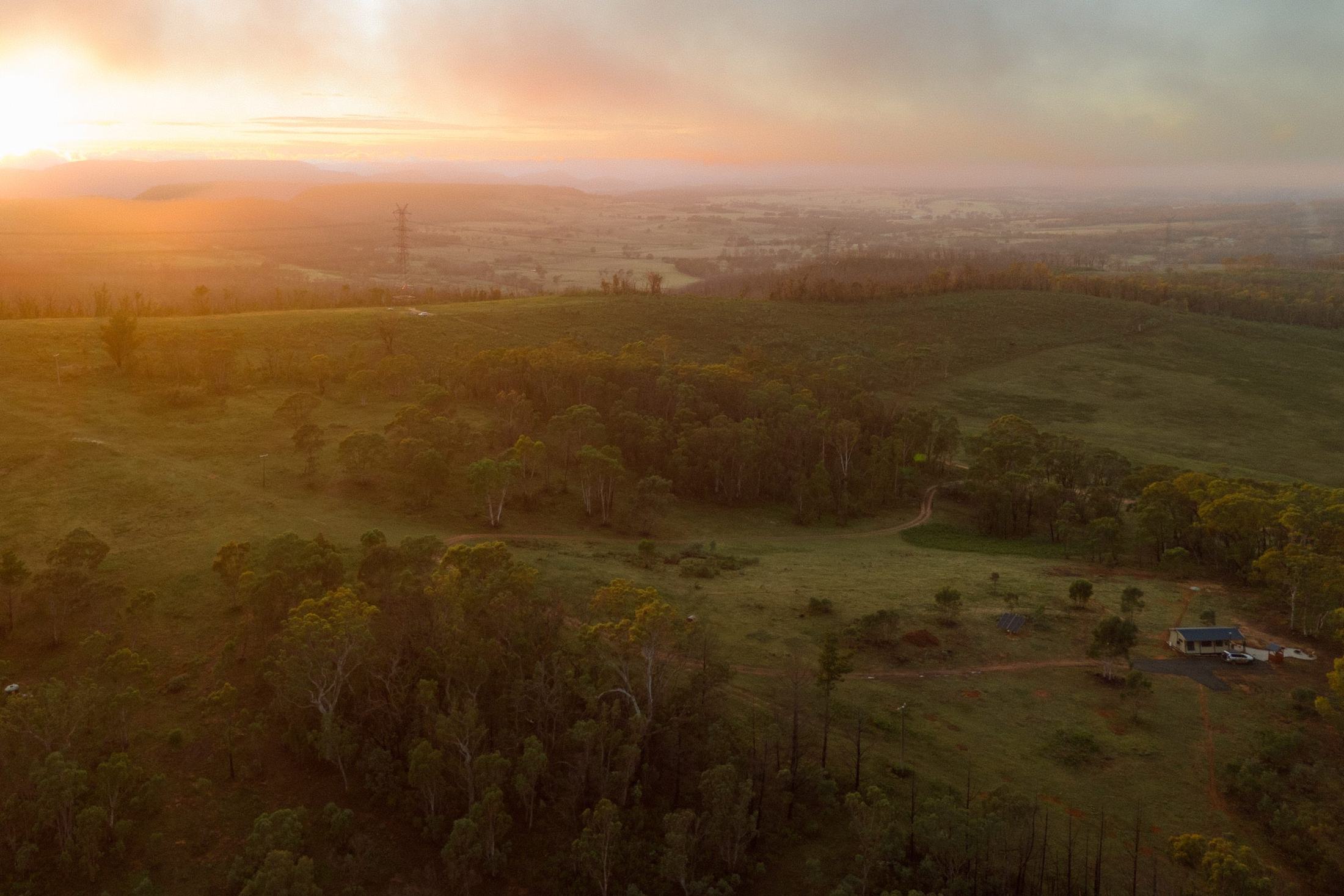 The Capertee Valley at golden hour, seen from Akuna Estate